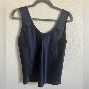 Vintage Escapapde blue satin shirt size medium